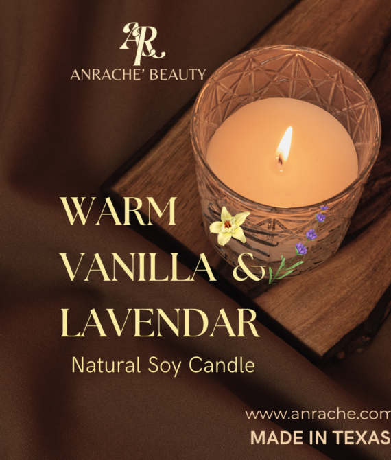 Warm Vanilla Lavender Soy Candle 9oz