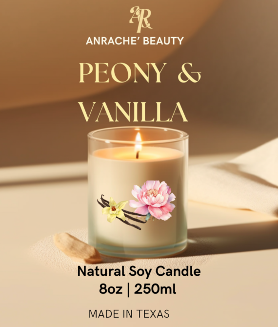 Peony & Vanilla Soy Candle 9oz